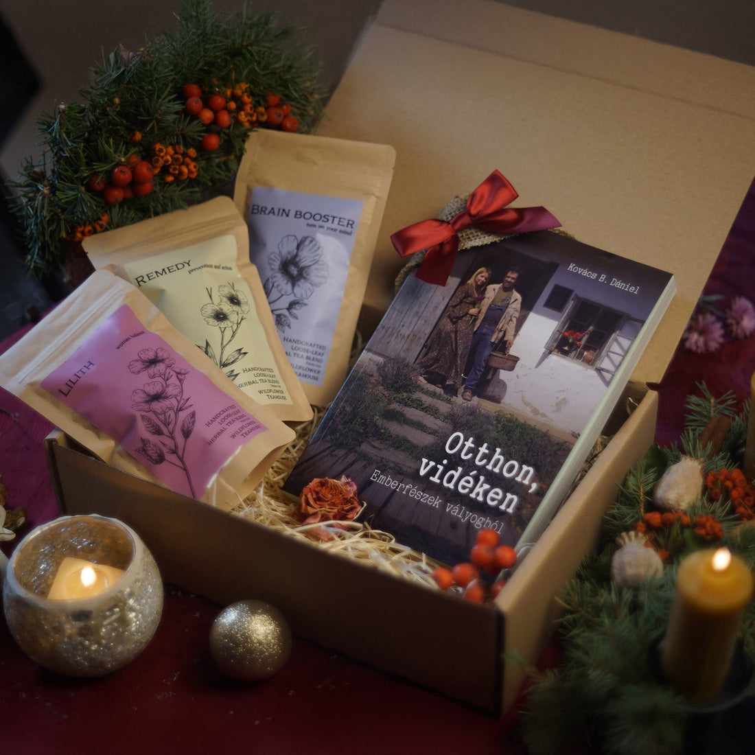Karácsonyi ajándék doboz vidékről.